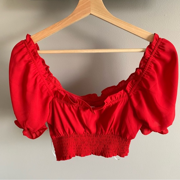 Puff Sleeve Crop Top - Picture 6 of 8